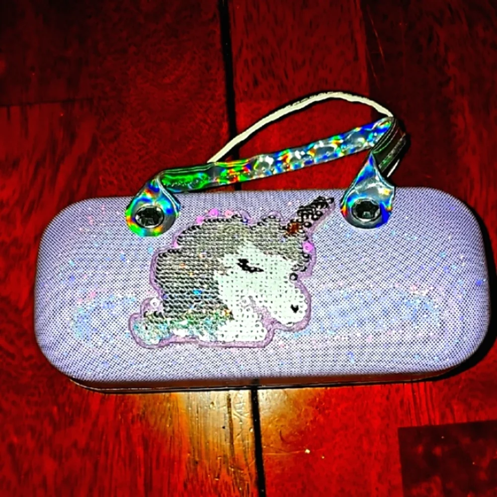 Sequined Unicorn Kids Hard Sunglasses Case. Like New Condition!!